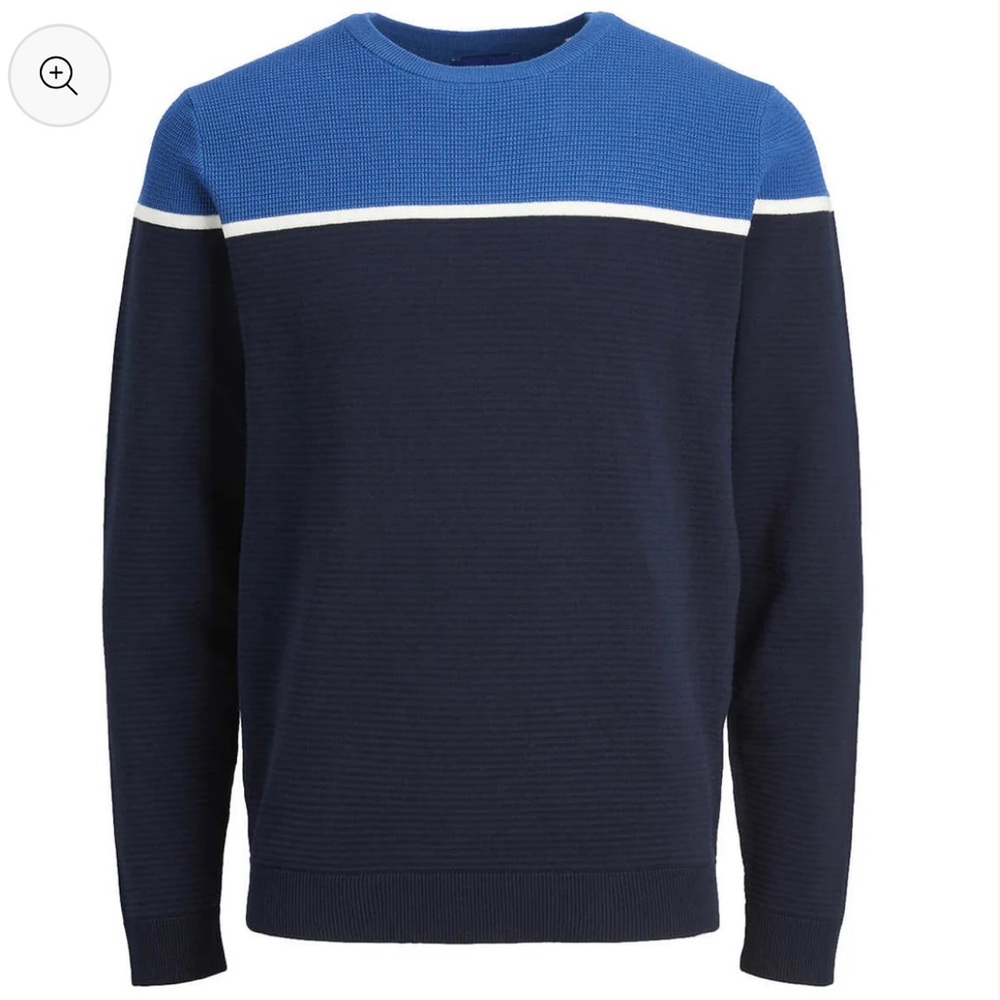 XL: Jack & Jones 3 Tone Knit Crewneck Sweater